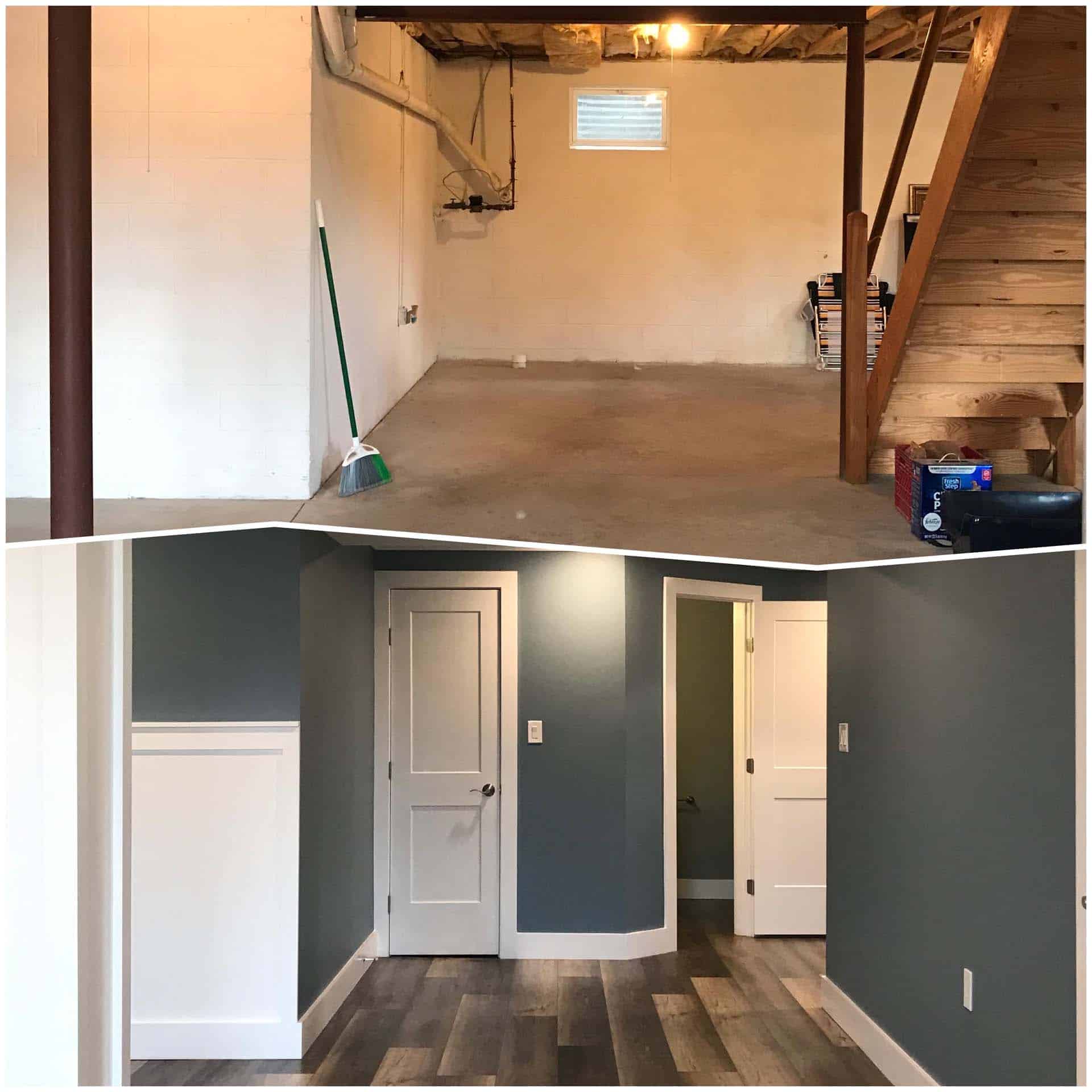 Basement before and after remodeling
